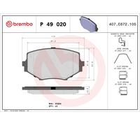 Brake pads P 49 020 BREMBO for MAZDA MX-5 MX-5 Mk II