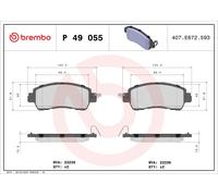 Brembo Brake Pads P 49 055 Front – Akebono System – for Mazda 2 Hatchback