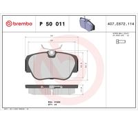 Brembo Brake Pad Set P 50 011 for Mercedes-Benz 190