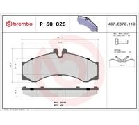 Fits BREMBO P 50 028 Brake Pad Set, Disc Brake