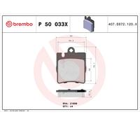 BREMBO P 50 033X Brake pad set