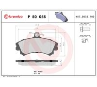 Brake pads P 50 055 BREMBO for SMART MITSUBISHI BAIC