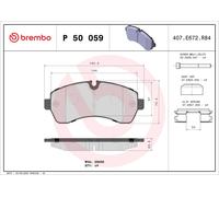 Brake Pads Set fits MERCEDES SPRINTER 906 2.1D Front 2006 on Brembo 0044206820