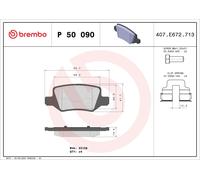 BREMBO P 50 090 Brake pad set