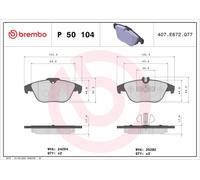 Brake pads P 50 104 BREMBO for MERCEDES-BENZ C-CLASS C-CLASS T-Model GLK-CLASS
