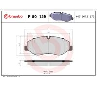 Brake pads P 50 129 BREMBO for MERCEDES-BENZ VITO / MIXTO Van VITO Bus VIANO