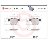 Brake pads P 50 133 BREMBO for MERCEDES-BENZ C-CLASS C-CLASS T-Model GLC