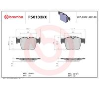Fits BREMBO P 50 133NX Brake Pad Set, disc brake P 50 133NX Ceramic b ⭐UK Stock⭐