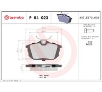Fits BREMBO P 54 023 HAM PADS. REAR VOLVO S40,V40 95-03 TYú