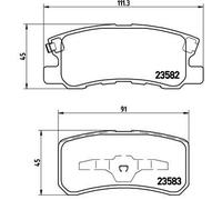 Brembo P54031 Rear Disc Brake Pad - Set of 4