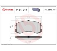 BREMBO P 54 041 Brake pad set
