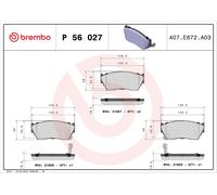 BREMBO P 56 027 Brake pad set