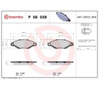 BREMBO P 56 038 Brake pad set