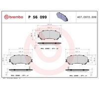 Brembo Brake Pad Set P 56 099 – Fits Nissan Qashqai II 1.2 DIG-T, Renault Koleos MK2 1.3 Front