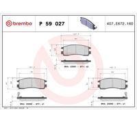 BREMBO P 59 027 Brake pad set