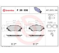 Brake pads P 59 036 BREMBO for OPEL MERIVA A MPV CORSA C COMBO Box Body/MPV