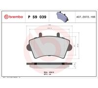 BREMBO P 59 039 Brake pad set