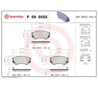 Fits BREMBO P 59 055X Brake Pad Set, Disc Brake