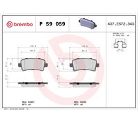 Brake pads P 59 059 BREMBO for SAAB OPEL CHEVROLET BENTLEY