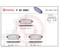 Fits BREMBO P 59 080X Ham pads. XTRA BUICK (SGM) ENCORE (SJ2) 07/12-> / BUICK (
