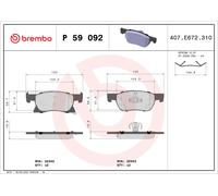 Fits BREMBO P 59 092 Brake Pad Set, disc brake P 59 092 Brake pads se ⭐UK Stock⭐