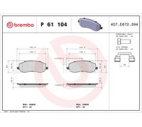 ✅Fits BREMBO P 61 104 HAM PADS. FRONT CITROEN C8 06- FRONT 2.2HDI ⭐UK Seller⭐