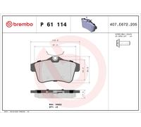 Brembo Brake Pad Set P61114 Rear with Caliper Screws – Fits Citroën C4, DS4, DS5, DS (Peugeot)