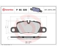 Brembo P65020 Brake Pads Set Rear