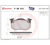 Brembo Brake Pad Set P 68 015 - Front Disc Brake for Renault Clio, Twingo, Super 5