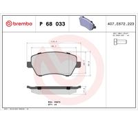 Brake Pads Set P68033X Front Genuine Brembo 410601817R 410604775R 410608481R