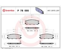 BREMBO P 78 005 Brake pad set