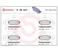 BREMBO P78017 Brake Pad Set Front Fits Subaru Forester Impreza Legacy Levorg WRX