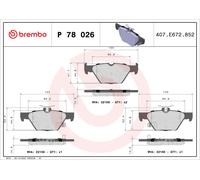 Brembo Brake Pads P 78 026 - Fits Subaru Outback, Legacy VI, Levorg, Impreza Hatchback
