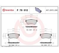 Brake pads P 79 012 BREMBO for SUZUKI DAIHATSU SUBARU NISSAN