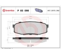 Brembo Brake Pad Set P 83 098 - Rear Axle Disc Brake - Fits Toyota LandCruiser 200 / Hyundai XG