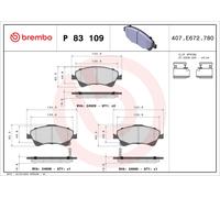 BREMBO P83109 Brake Pad Set For Disc Brake Front For Bosch System Fits Toyota