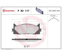BREMBO P 83 117 Brake pad set