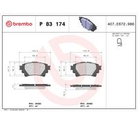 Brembo Brake Pad Set P 83 174 – Rear Disc (Left & Right)