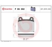 BREMBO P 85 002 Brake pad set