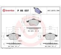 Brembo Brake Pad Set Front With Anti-Squeak Plate Fits Audi A4 A6 VW Passat