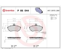 BREMBO P 85 044 Brake pad set