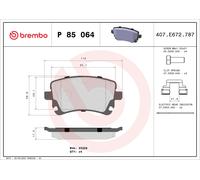 BREMBO P 85 064 Brake pad set