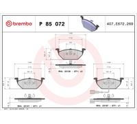 VW GOLF Convertible Brembo Brake Pads Front 2011-
