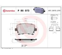 Brake pads P 85 073 BREMBO for VW SKODA AUDI SEAT