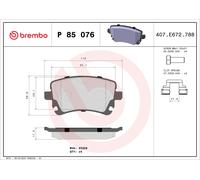 Brake pads P 85 076 BREMBO for VW AUDI