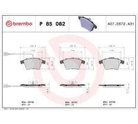 Brembo Brake Pad Set Front With Anti-Squeak Plate Fits VW California Caravelle