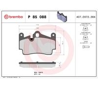 Brembo Brake Pad Set Rear With Anti-Squeak Plate Fits Audi Q7 Porsche Cayenne