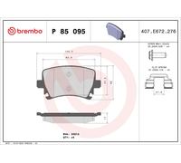 Brake pads P 85 095 BREMBO for VW AUDI SKODA SEAT