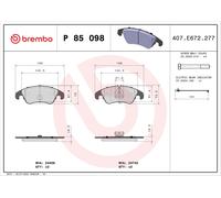 Brake pads P 85 098 BREMBO for AUDI A6 C7 Avant A5 A5 Sportback A5 Convertible