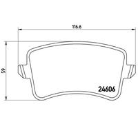 Brembo Xtra Rear Brake Pad Set fits Audi A4 Allroad A4 A5 Q5